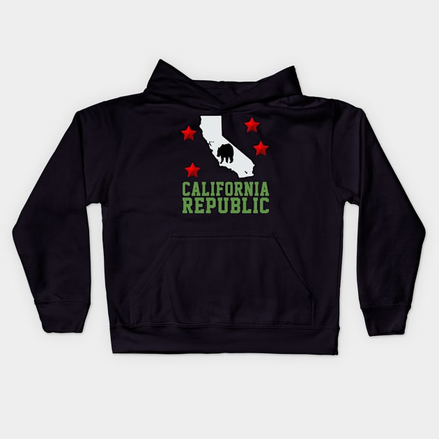 california republic bear california map gift idea Kids Hoodie by soufyane